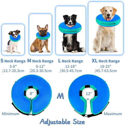 Aufblasbare Halskrause Hund & Katze Leckschutz Blau M