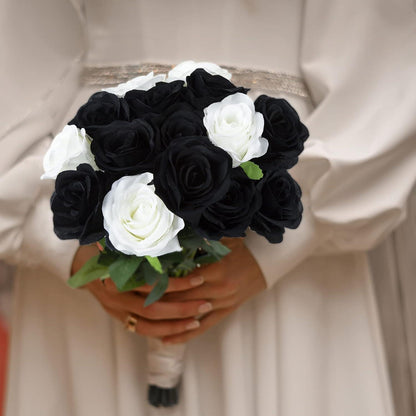 Künstliche Schwarze Rosen 12er Set Hochzeit Party Wohnzimmer
