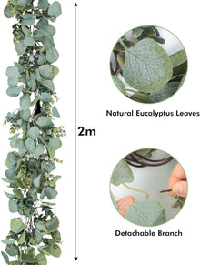 78,7 IN Eukalyptus Künstliche Pflanzen Girlanden Hängend für