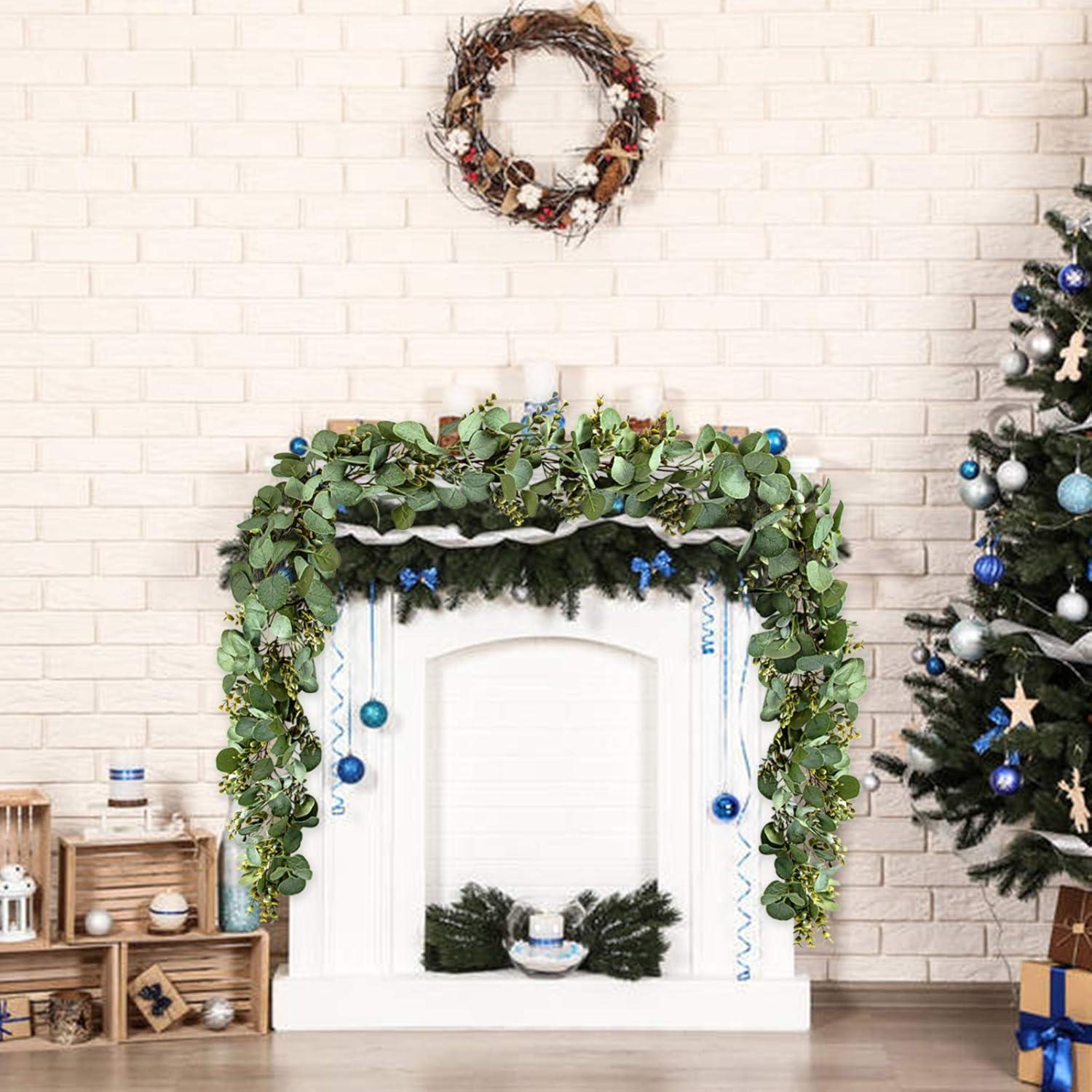 Künstliche Eukalyptus Girlanden 78.7IN Hochzeit Tischläufer Deko