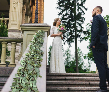 Künstliche Eukalyptus Girlanden 78.7IN Hochzeit Tischläufer Deko