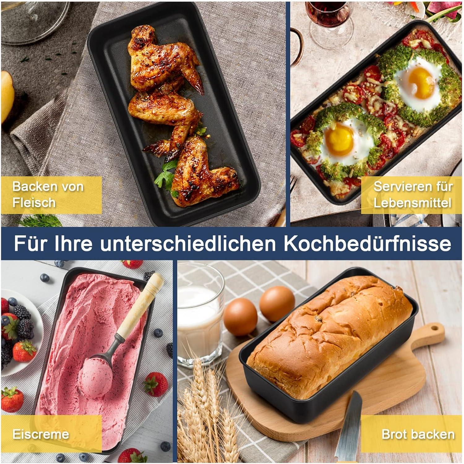 Edelstahl Kastenform Brotbackform 2-teilig Antihaftbeschichtung 23,5 cm