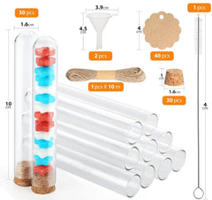 30er Set Mini Glas Reagenzgläser mit Korken und Anhänger