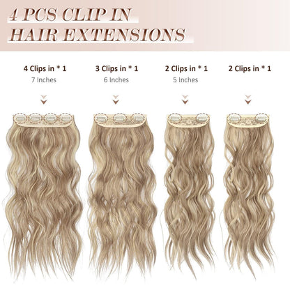 Welliges Haarverlängerung Karamellbraun mit Clips – 50cm