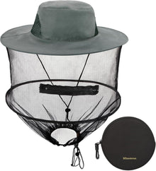 Mbsomnus Grauer Imkerhut mit Moskitonetz und Krempe