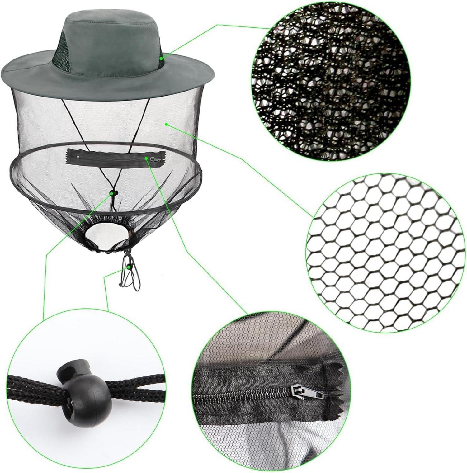 Mbsomnus Imkerhut Moskitonetz Sonnenhut grau Outdoor Camping Angeln