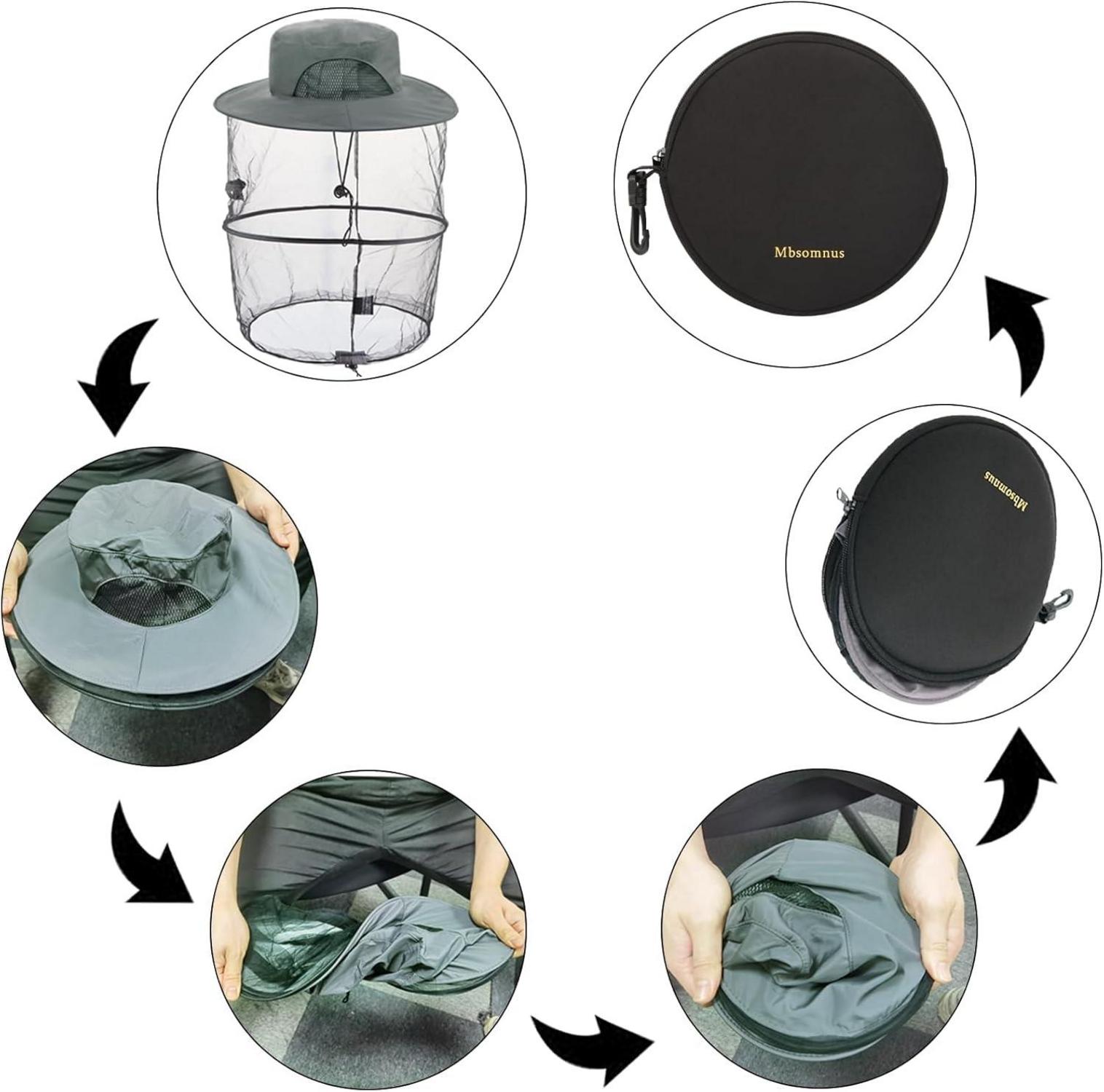 Mbsomnus Imkerhut Moskitonetz Sonnenhut grau Outdoor Camping Angeln