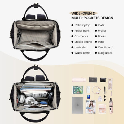 Schulrucksack Jungen Teenager 17 Zoll Laptop USB Schwarz