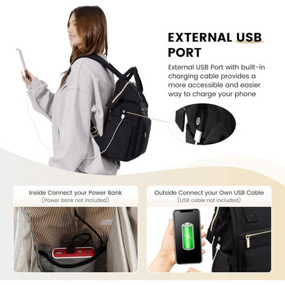 Schulrucksack Jungen Teenager 17 Zoll Laptop USB Schwarz