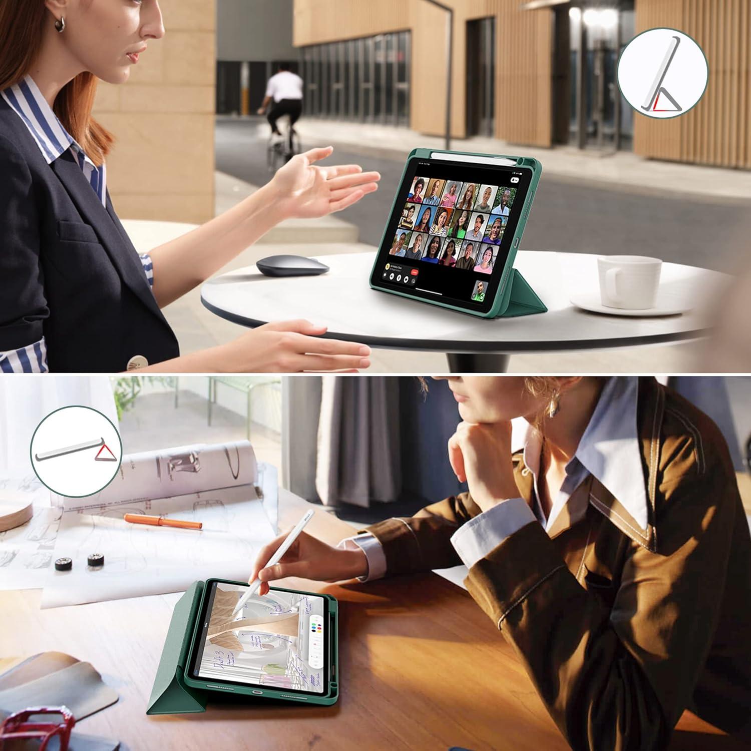 iPad Pro 11 Zoll Hülle Stifthalter TPU Rückseite Autoaufwachen Nachtgrün
