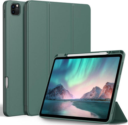 iPad Pro 12.9 Hülle mit Stifthalter TPU Standfunktion Nachtgrün