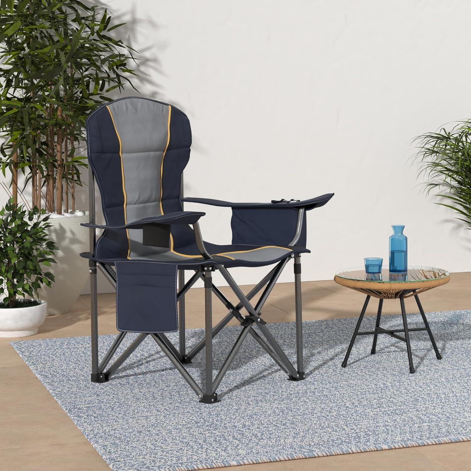 XXL Campingstuhl Outdoor Faltbar Angelstuhl 200kg Gepolstert