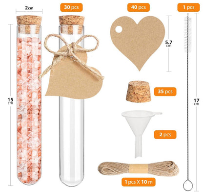 30 Stück Transparente Reagenzgläser mit Korken für Blumen