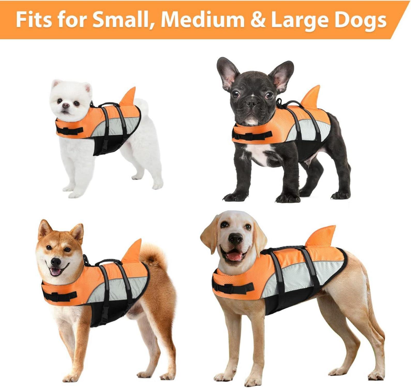Schwimmweste Hund Rettungsweste einstellbar Haustier Schwimmen OrangeM