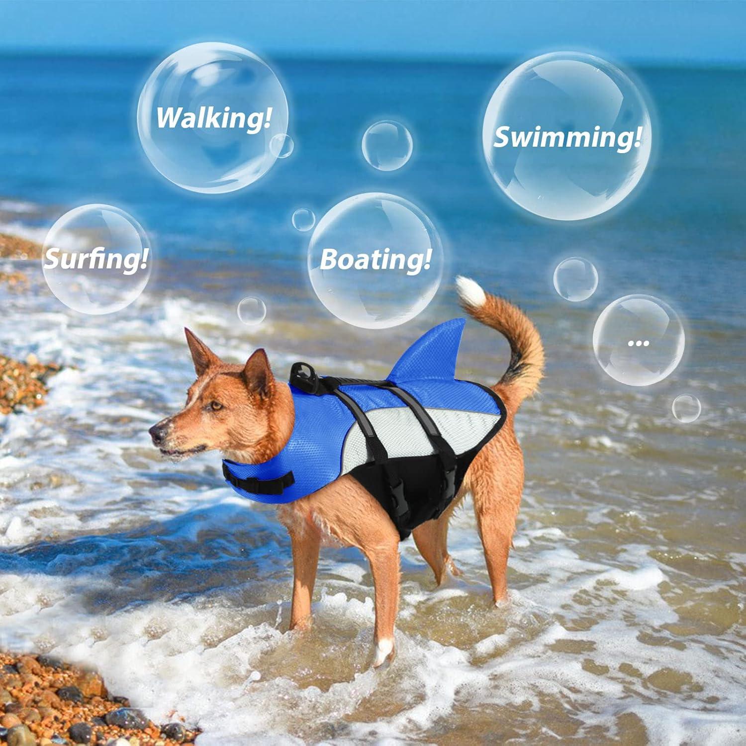 Hund Schwimmweste Lifesaver mit Rettungsgriff XXL BlauGrau