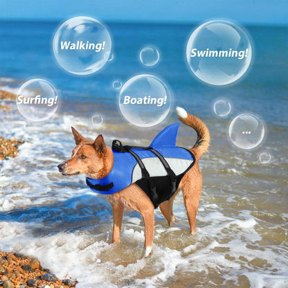 Hund Schwimmweste Lifesaver mit Rettungsgriff XXL BlauGrau