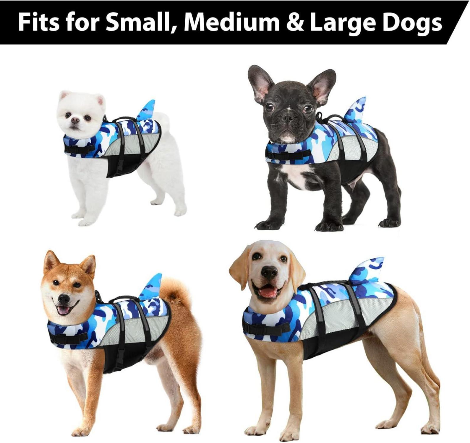 Rettungsweste für Hunde BlauCamouflage Einstellbare Sicherheitsjacke