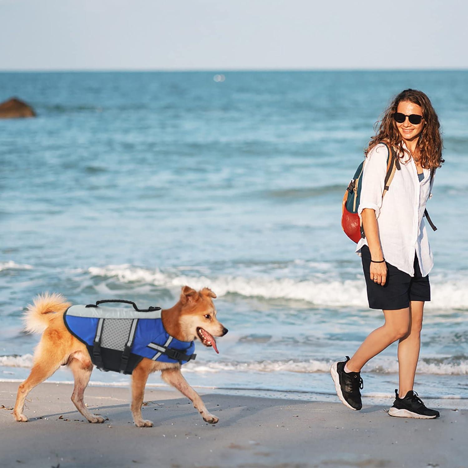 Schwimmweste für Hunde Reflektierend Langlebig Rettungsgriff Blau XS