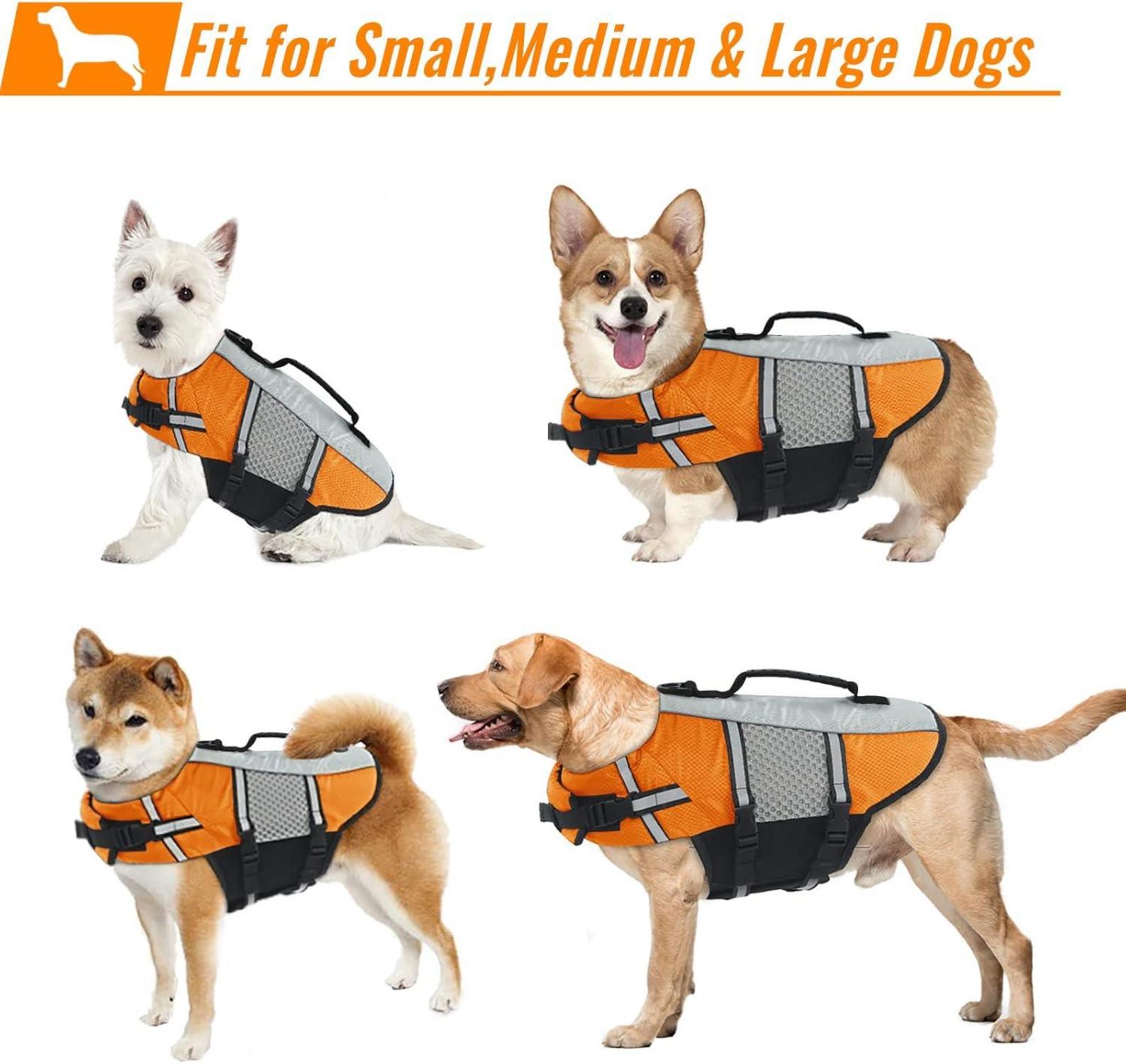 Einstellbarer Hund Lifesaver Badeanzug mit Rettungsgriff, Schwimmweste