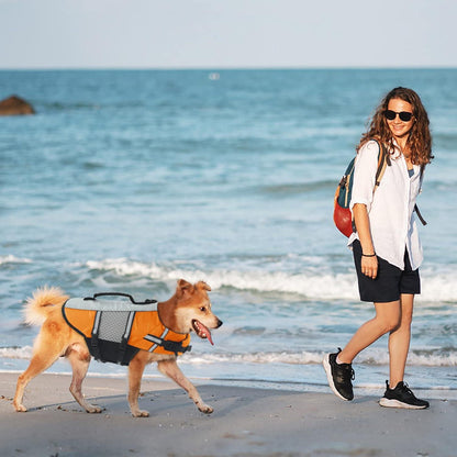 Hund Schwimmweste Rettungsgriff Badeanzug orange M ALADLJ002-XIN