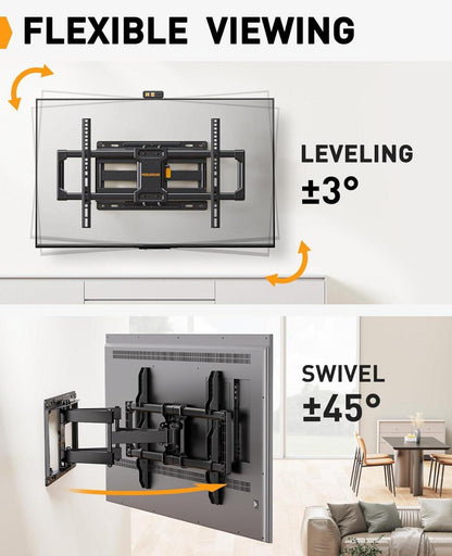 TV Wandhalterung Schwenkbar Neigbar 42-84 Zoll Flach Curved Fernseher VESA