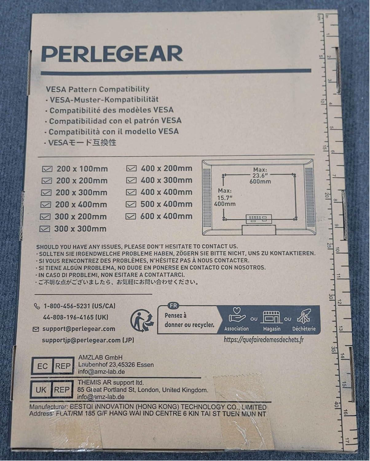 Perlegear TV Wandhalterung Schwenkbar Neigbar 42-84 Zoll bis 60kg VESA 600x400mm