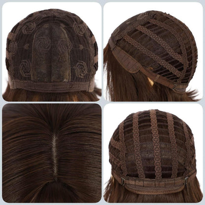 Dunkelbraune Bob Perücke mit Pony – Kurzes, natürliches Haar