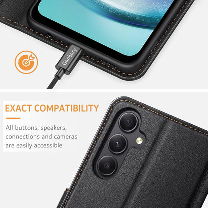 Samsung Galaxy A24 Handyhülle Leder Klapphülle Schwarz