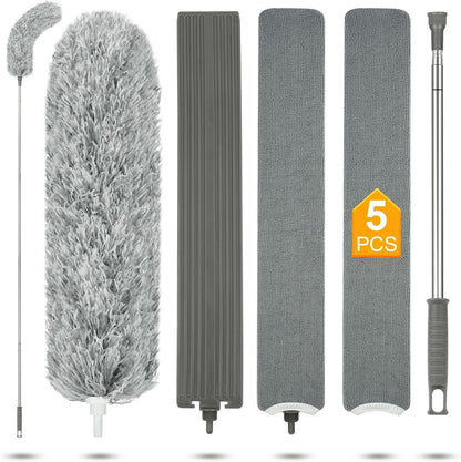 Teleskop Staubwedel Set Mikrofaser Staubwischer 2.44m Ausziehbar