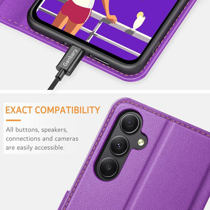 Handyhülle Samsung Galaxy A34 5G Leder Klapphülle Violett