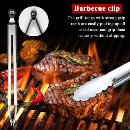 Grill Zubehör Set 4-teilig Edelstahl Bakelit Griff BBQ Outdoor Bearbecue