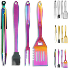 Regenbogen Grill Zubehör Set Titan Beschichtung Edelstahl 4-teilig