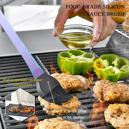 Regenbogen Grill Zubehör Set 4-teilig Titan Edelstahl BBQ Outdoor