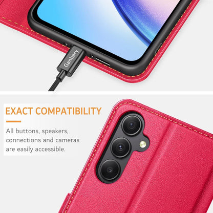 Handyhülle Samsung Galaxy A34 5G Leder Klapphülle Rot Magnetverschluss