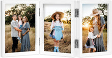 Bilderrahmen für 3 Fotos 10x15cm Holz Weiß mit Glasfront