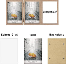 Bilderrahmen für 3 Fotos 13x18cm Holz Fotorahmen Glasfront