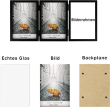 Bilderrahmen für 3 Fotos 10x15 cm Aufklappbar Holz