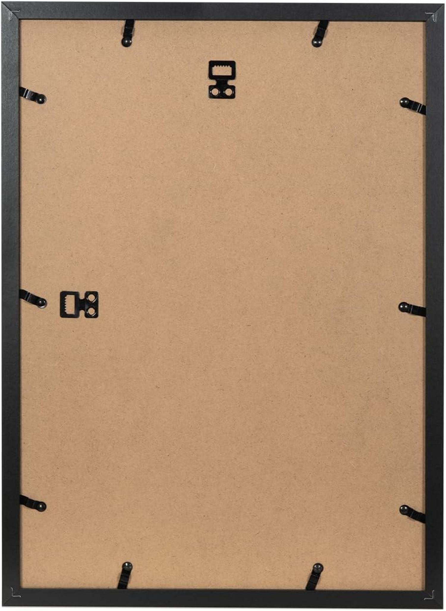 Bilderrahmen Holz A3 Passepartout Schwarz Wandmontage 3er Pack