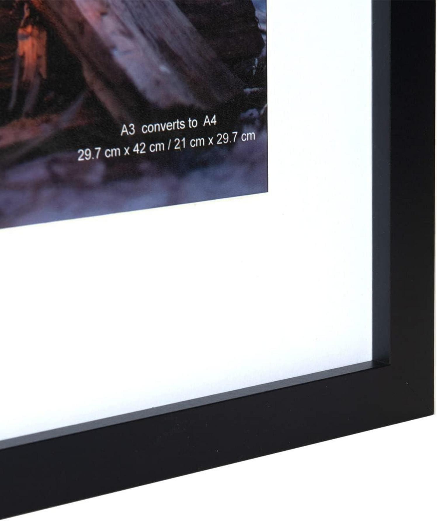 Bilderrahmen Holz A3 Schwarz 3er Pack Passepartout Wandmontage
