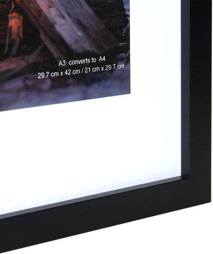 Bilderrahmen Holz A3 Schwarz 3er Pack Passepartout Wandmontage
