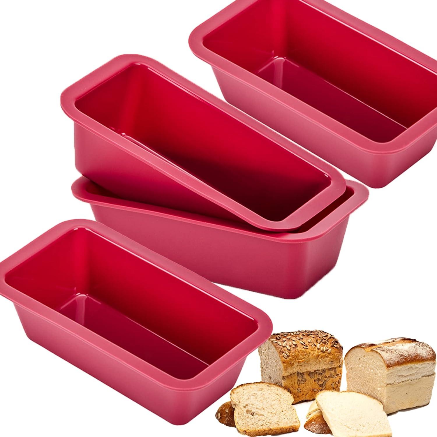 Silikon Mini Brotbackform 4er Set - Kastenform Backform Kuchenform