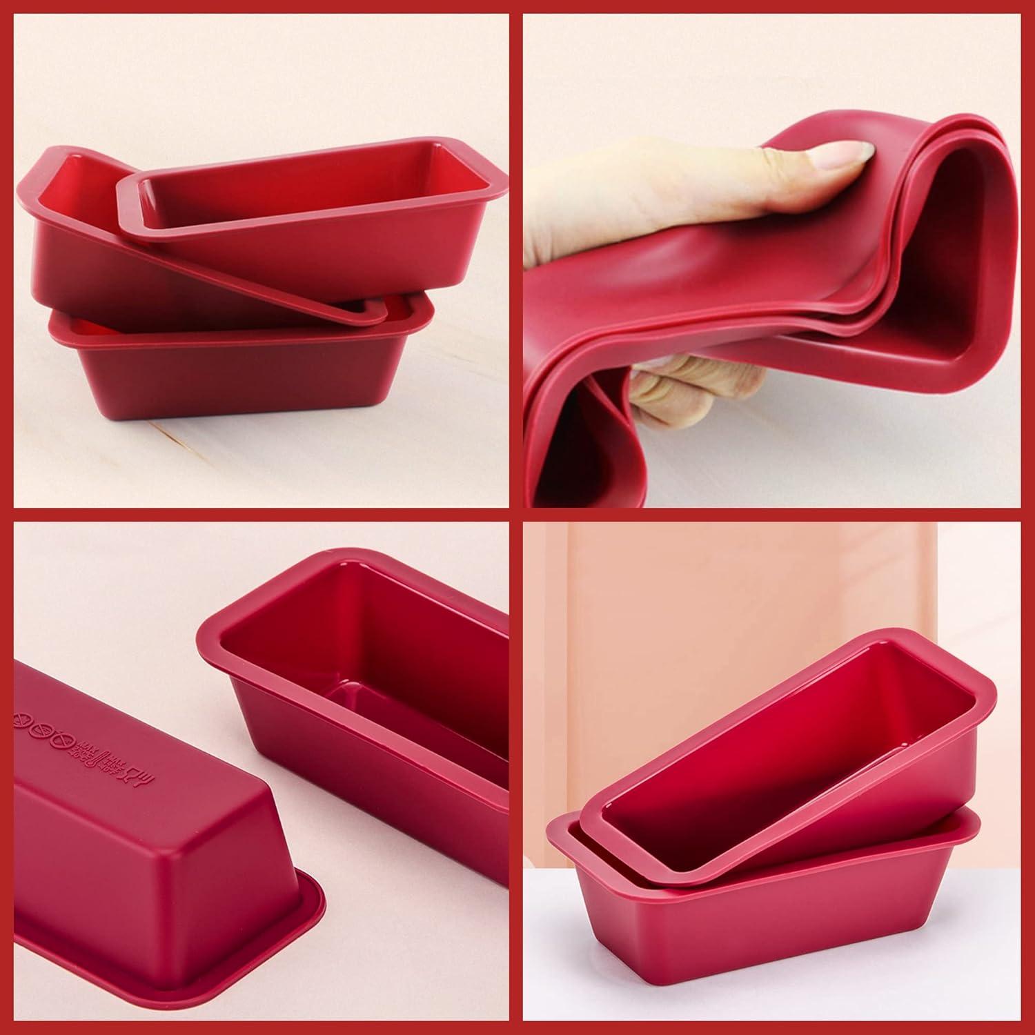 Silikon Mini Brotbackform 4er Set Antihaft Kastenform - Backofen Mikrowelle