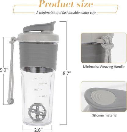 Protein Shaker auslaufsicher effektive Proteinmischung 700ml Grau