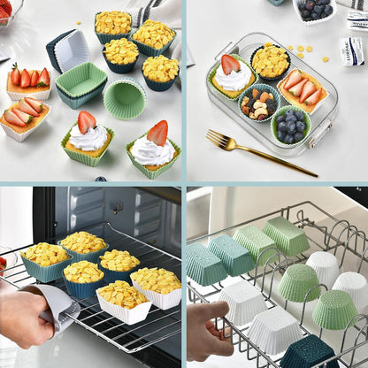 Silikon Muffinförmchen Set 24 Stück Mini Cupcake Backform Antihaft