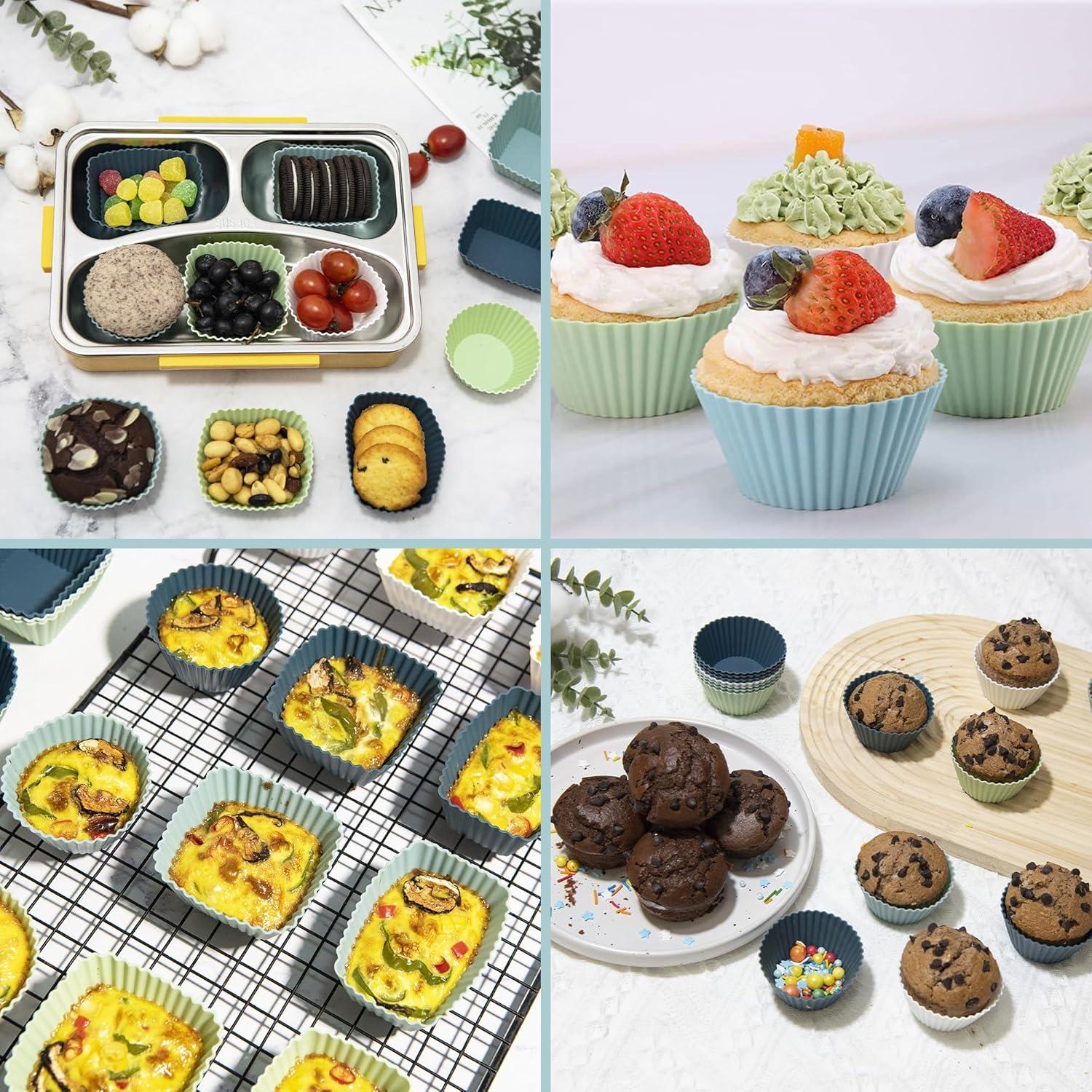 Silikon Muffinformen 24 Stück Cupcake Muffinförmchen Kuchenform