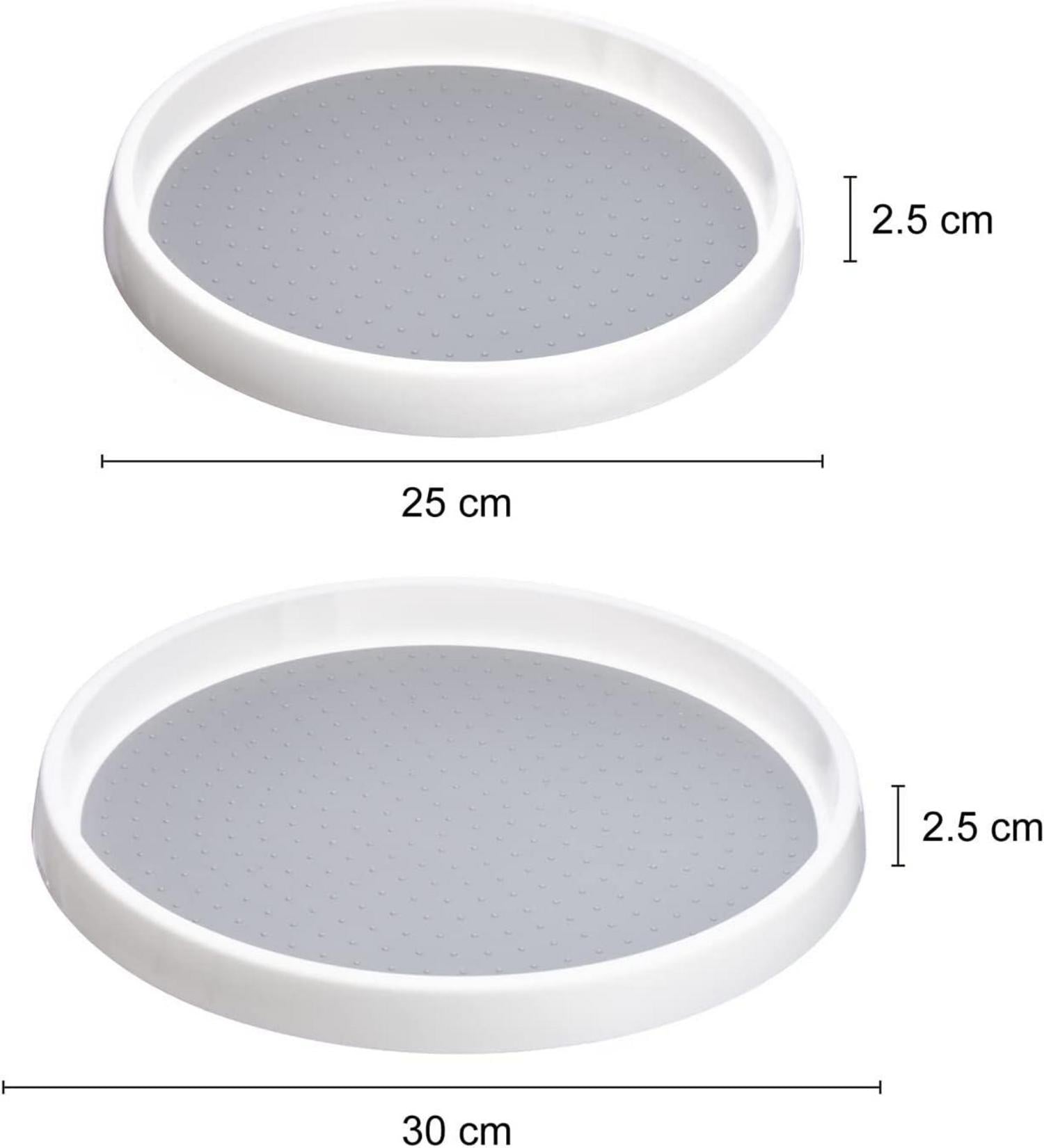Gewürzregal Kühlschrank Drehteller 2er Set Rund Tablett Organizer 25cm 30cm