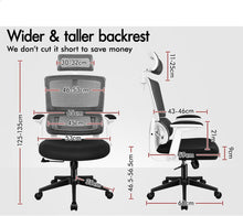 ALFORDSON Bürostuhl Ergonomisch mit Lordosenstütze Weiß 180