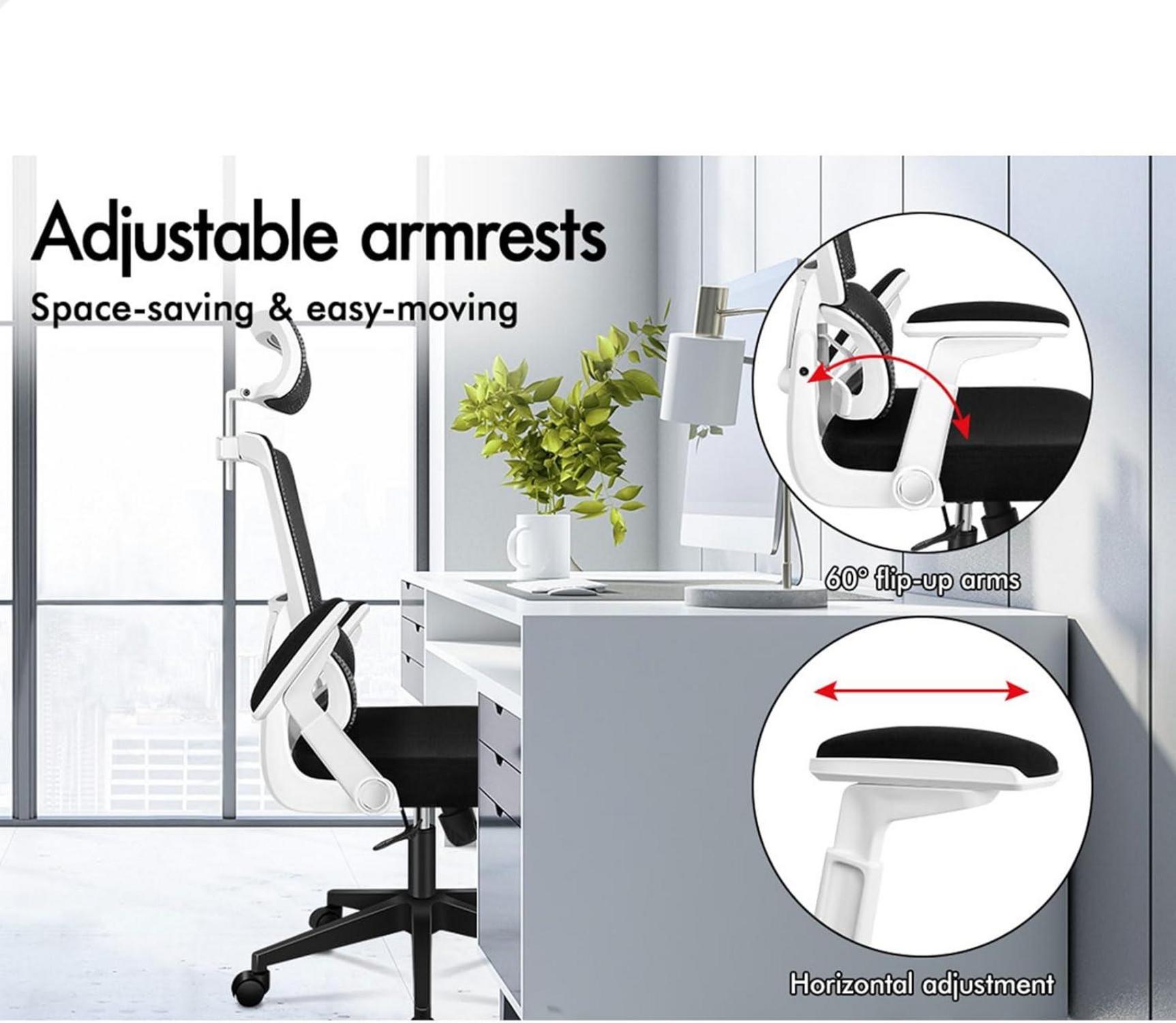 Bürostuhl Ergonomisch Lordosenstütze Kopfstütze 180 kg Tragfähigkeit