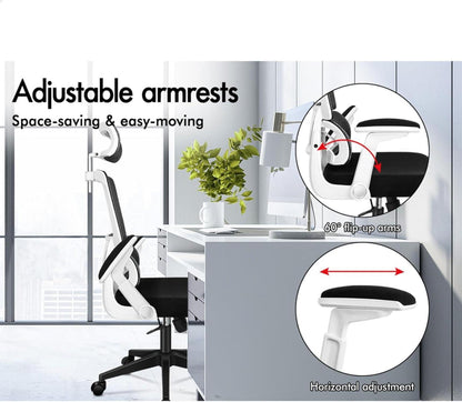 Bürostuhl Ergonomisch Lordosenstütze Kopfstütze 180 kg Tragfähigkeit