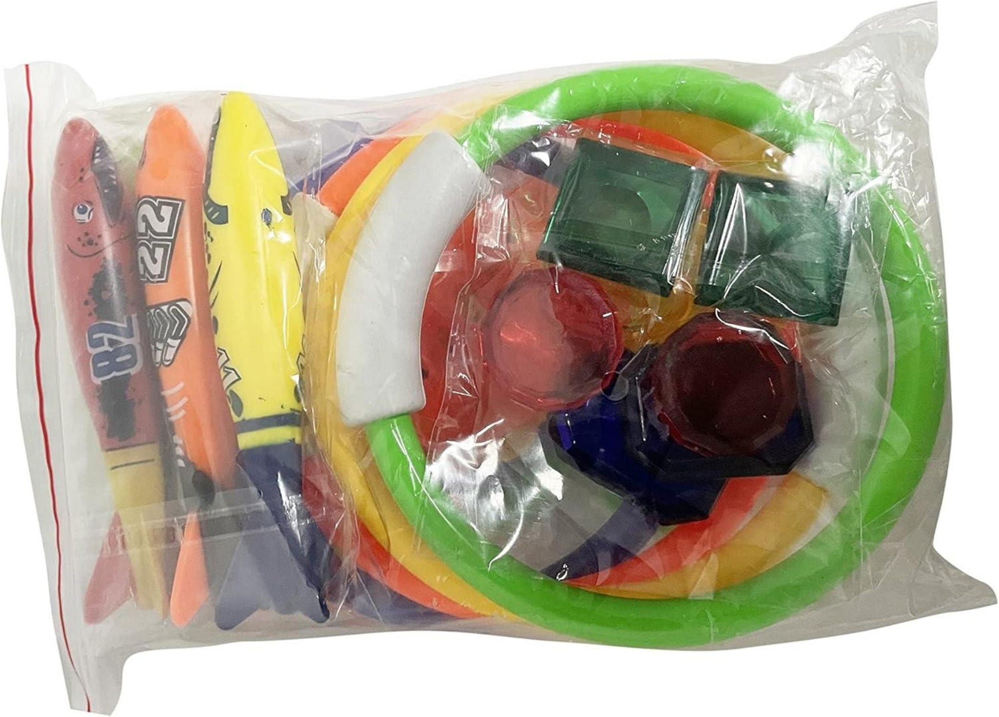 20-teiliges Tauchspielzeug Set für Kinder - Pool Unterwasser Tauchringe, Torpedos, Seepferdchen, Edelsteine